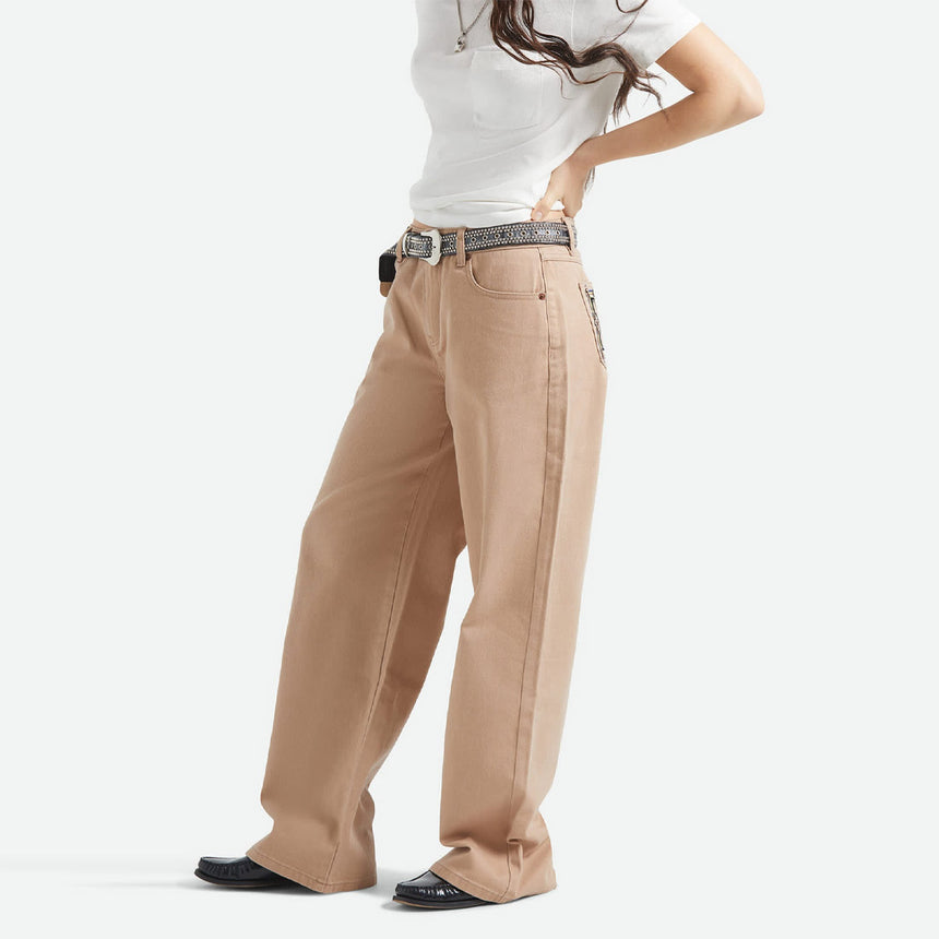BRIXTON Womens The Chloe 5 Pocket Pant - Washed Timeless Taupe