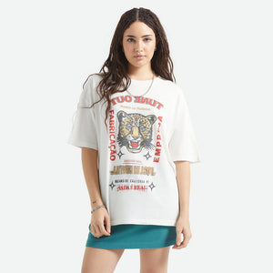 BRIXTON Women's The Getaway Boyfriend Oversized Tee - Vintage White