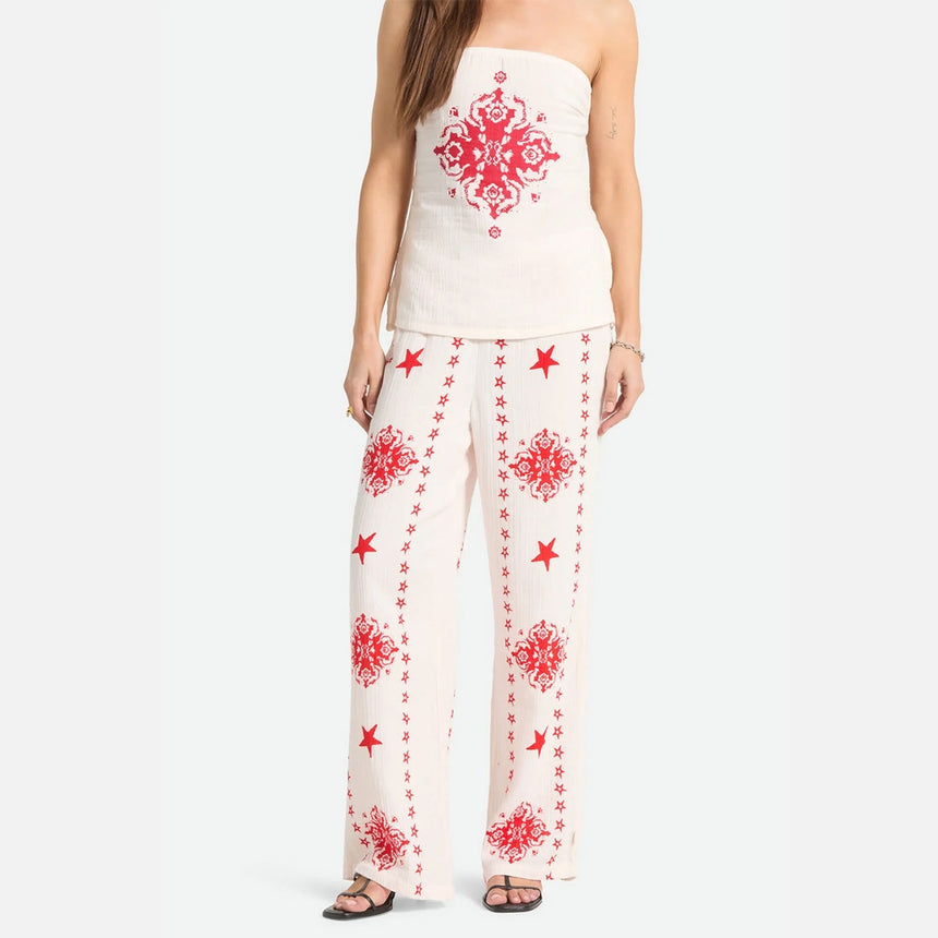 BRIXTON Women's The Lola Lounge Pant - Off White Tile