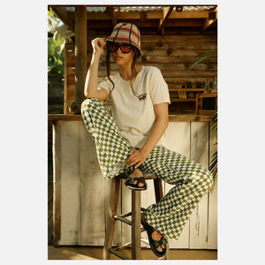 BRIXTON Women's The Lola Lounge Pant - Sublime Green Checkerboard