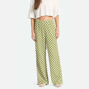 BRIXTON Women's The Lola Lounge Pant - Sublime Green Checkerboard