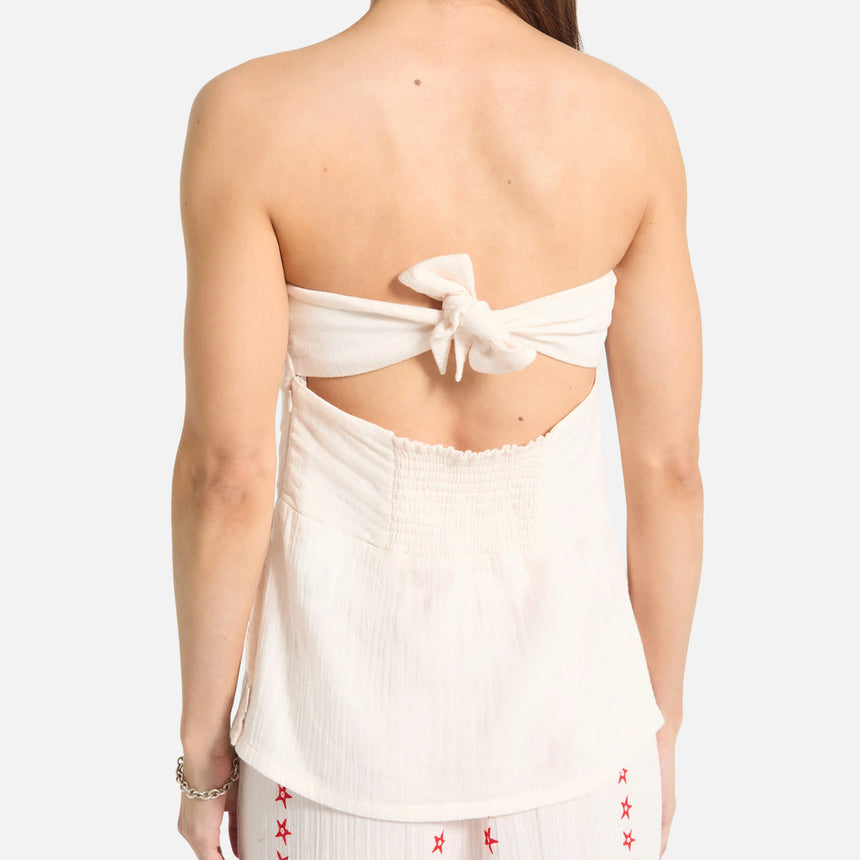 BRIXTON Women's The Lola Tube Top - Off White/Robust Red