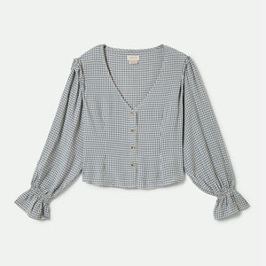 BRIXTON Women's The Meadow Blouse - Azure Blue Gingham