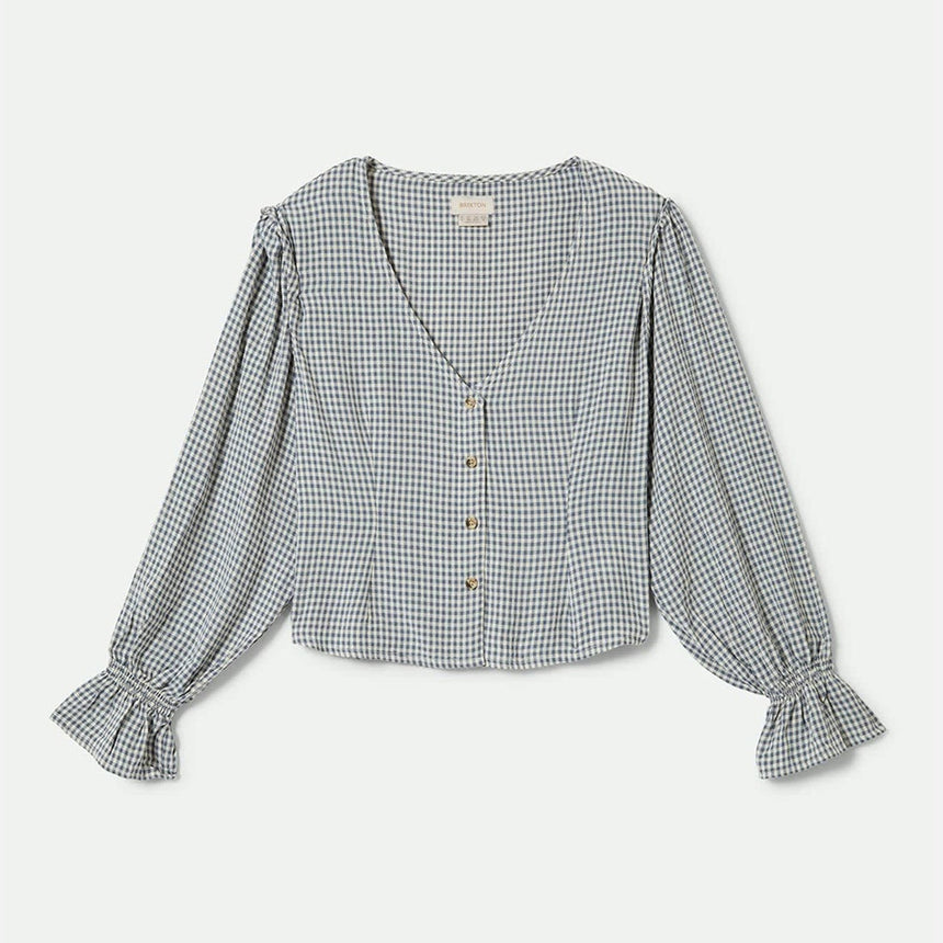 BRIXTON Women's The Meadow Blouse - Azure Blue Gingham