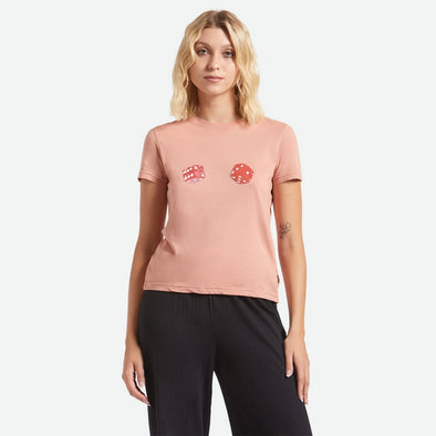BRIXTON Women's Tossed Dice Crew Tee - Italian Clay