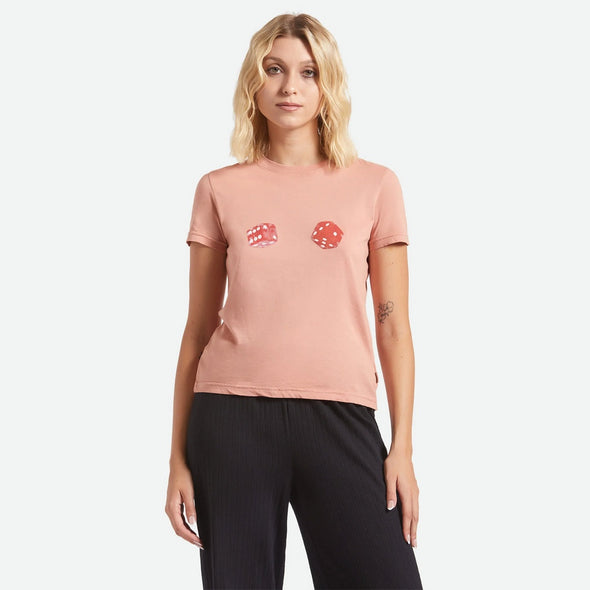 BRIXTON Women's Tossed Dice Crew Tee - Italian Clay