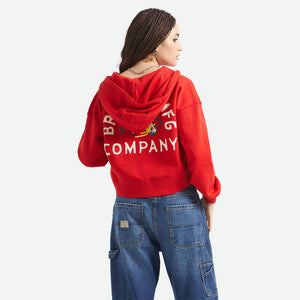 BRIXTON Women's Trophy Horse Cropped Zip Hood - Adrenaline Rush
