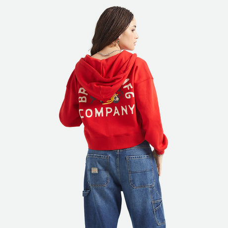 BRIXTON Women's Trophy Horse Cropped Zip Hood - Adrenaline Rush