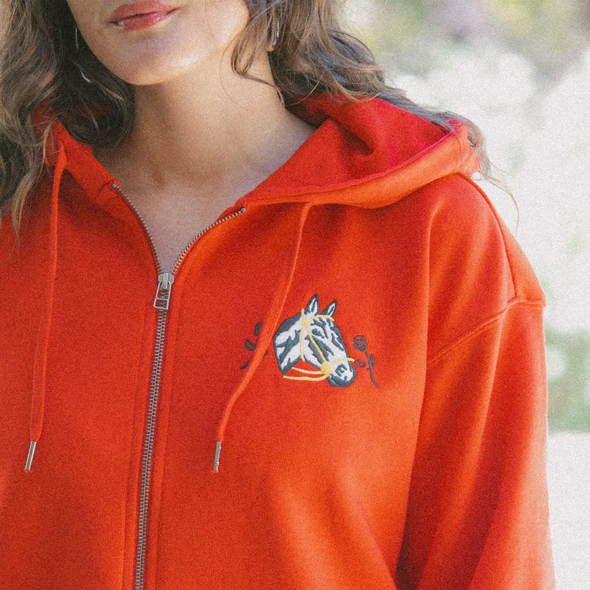 BRIXTON Women's Trophy Horse Cropped Zip Hood - Adrenaline Rush