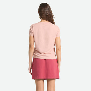 BRIXTON Women's Two Boots Slim Crew Tee - Silver Pink