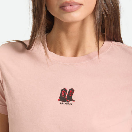 BRIXTON Women's Two Boots Slim Crew Tee - Silver Pink