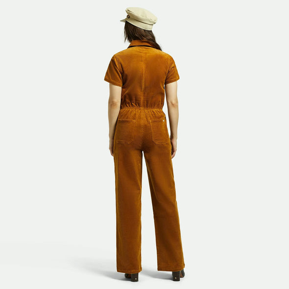 BRIXTON Women's Utility Jumpsuit - Golden Brown Cord