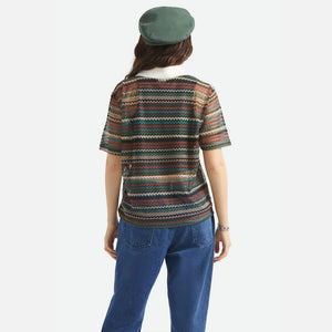 BRIXTON Women's Varsity Tee - Multi Retro Stripe