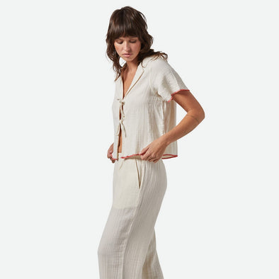 BRIXTON Women's Wandering Tie Top - Off White