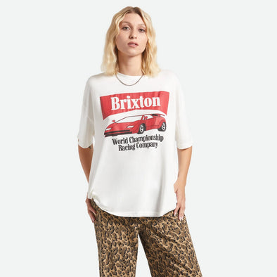 BRIXTON Women's World Champion Oversized Boyfriend Tee - Off White