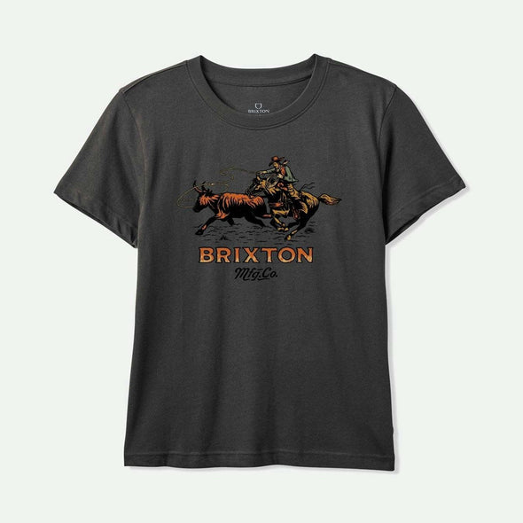 BRIXTON Women's Wrangling Vintage Crew Tee - Washed Black