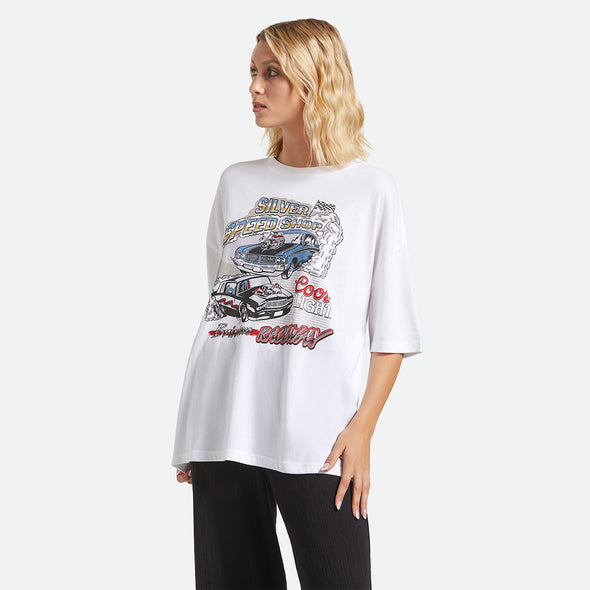 BRIXTON Women's X Coors Light Raceway Boyfriend Tee - White