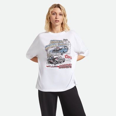 BRIXTON Women's X Coors Light Raceway Boyfriend Tee - White