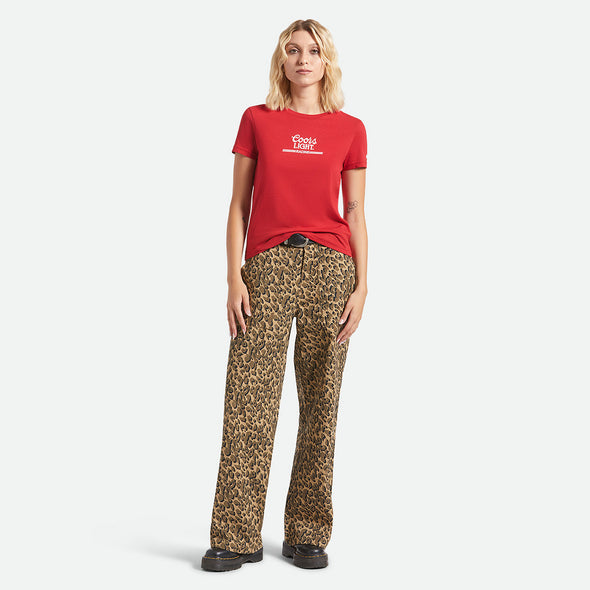 BRIXTON Womens's X Coors Light Racing Tee - Coors Red