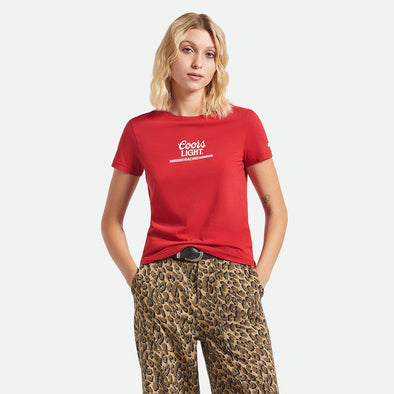 BRIXTON Womens's X Coors Light Racing Tee - Coors Red