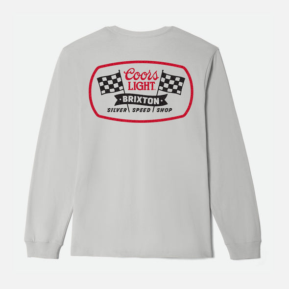 BRIXTON X Coors Light Pit Stop Long Sleeve Tee - Silver