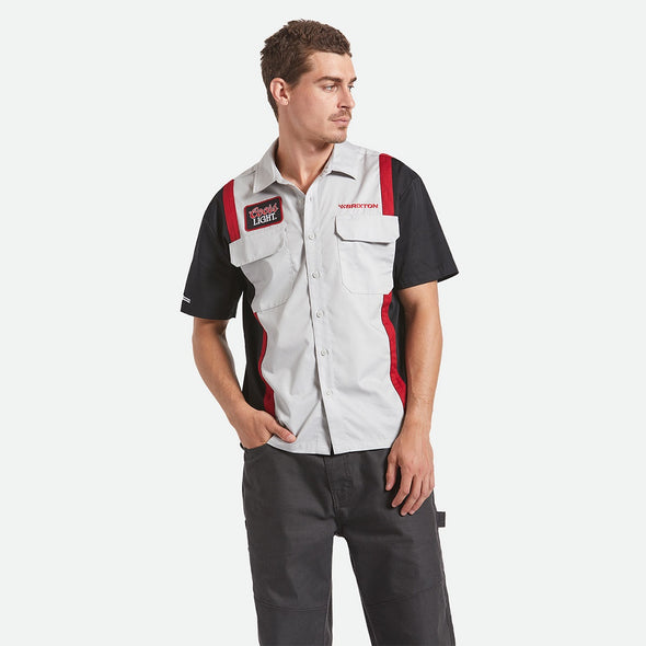 BRIXTON X Coors Light Shake Down Short Sleeve Shirt - Silver/Black
