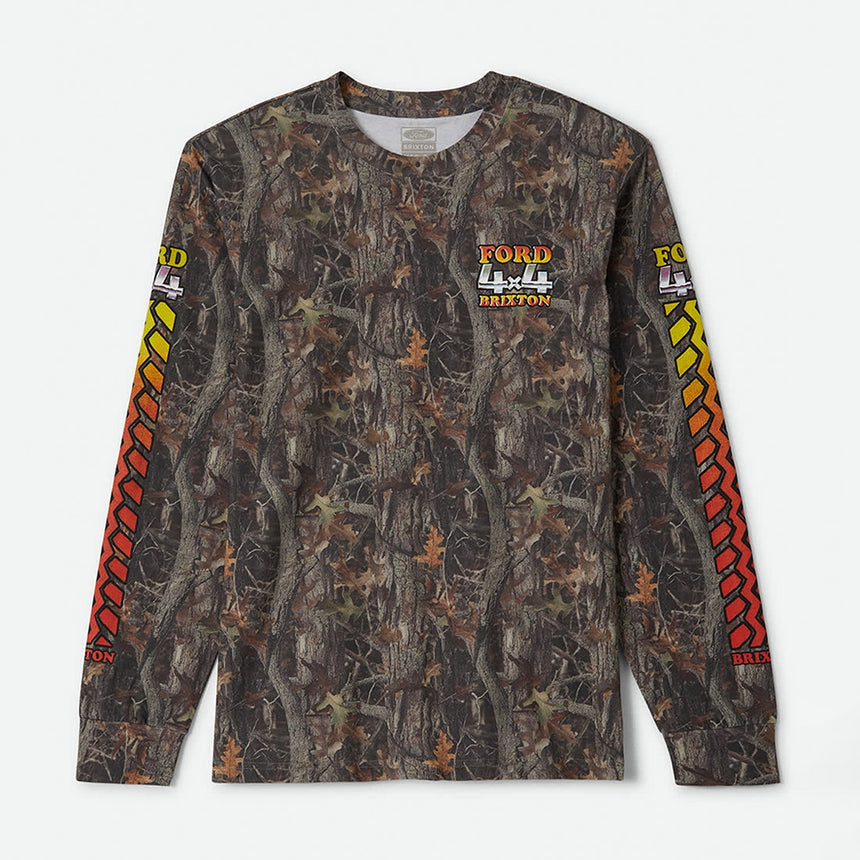 BRIXTON X Ford 4X4 Chrome Long Sleeve Tee - Boxwood Green