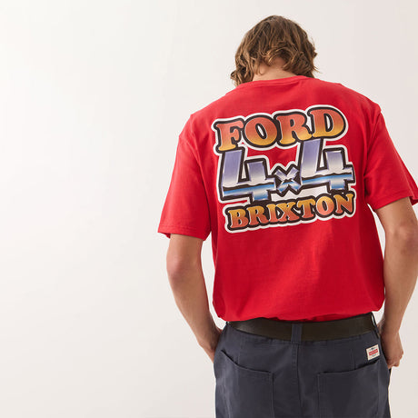 BRIXTON X Ford 4X4 Chrome Tee - Rangoon Red