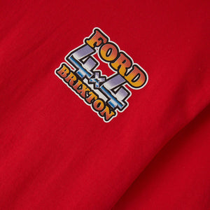 BRIXTON X Ford 4X4 Chrome Tee - Rangoon Red