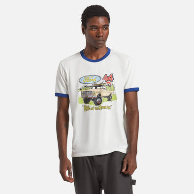 BRIXTON X Ford King Of The Mountains Ringer Tee - Wimbledon White