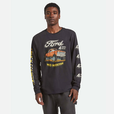 BRIXTON X Ford Mud Marathon Long Sleeve Tee - Burnt Rubber