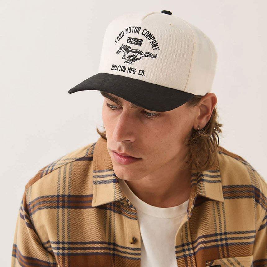 BRIXTON X Ford Mustang Snapback - Wimbledon White/Burnt Rubber