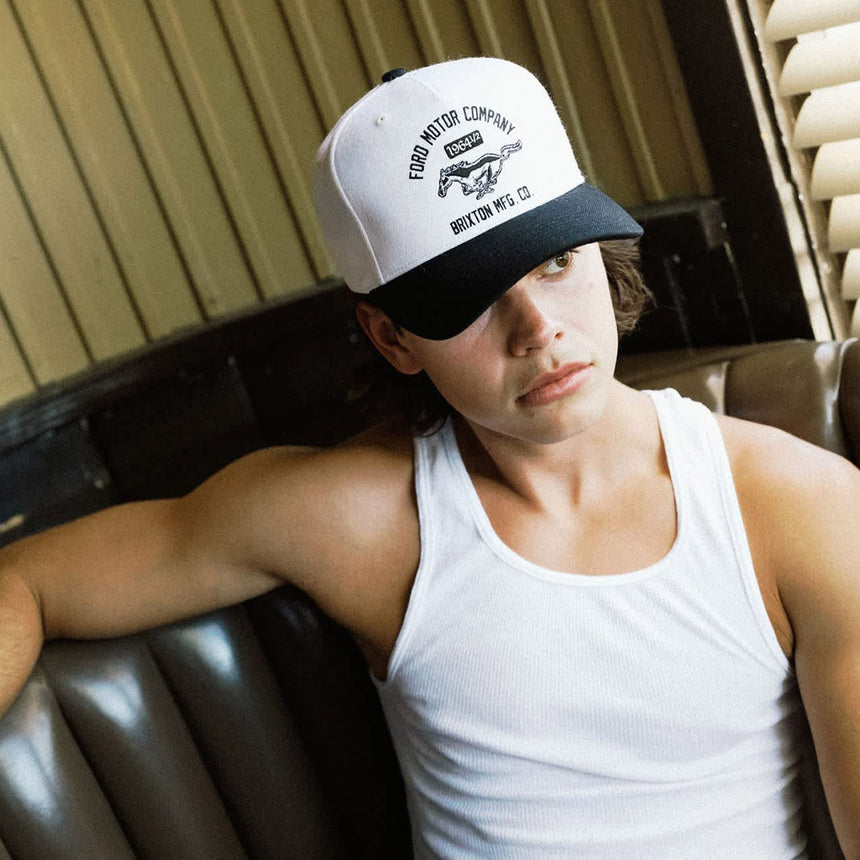 BRIXTON X Ford Mustang Snapback - Wimbledon White/Burnt Rubber