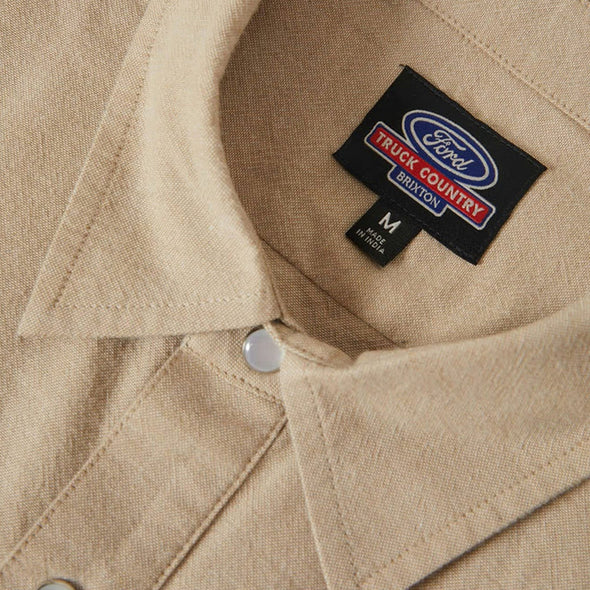 BRIXTON X Ford Short Sleeve Western Shirt - Khaki