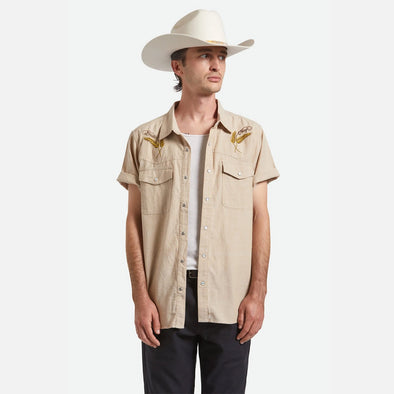 BRIXTON X Ford Short Sleeve Western Shirt - Khaki