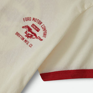 BRIXTON X Ford Women's Mustang Baby Ringer Tee - Wimbledon White