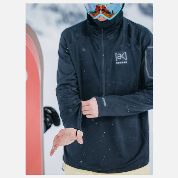 BURTON [ak] Helium Power Grid Half-Zip Fleece 2025 - True Black *PRE-ORDER