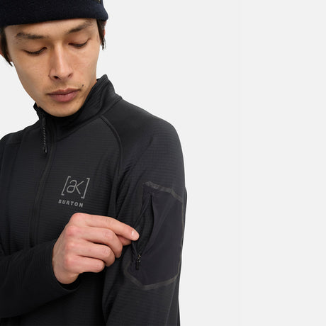 BURTON [ak] Helium Power Grid Half-Zip Fleece - True Black