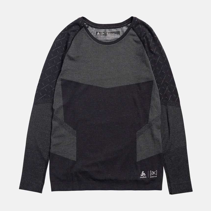 BURTON [ak] Slokar Merino Base Layer Crew 2026 - True Black/Gray Cloud