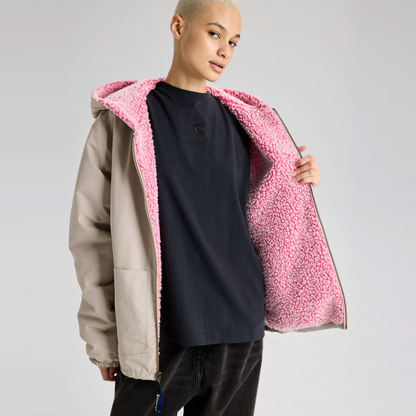 BURTON Analog AG Speakout Crewneck Jacket 2026 - Stone Grey/Plush Pink *PRE-ORDER