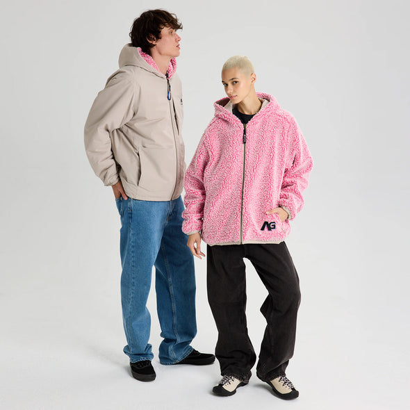 BURTON Analog AG Speakout Crewneck Jacket 2026 - Stone Grey/Plush Pink *PRE-ORDER