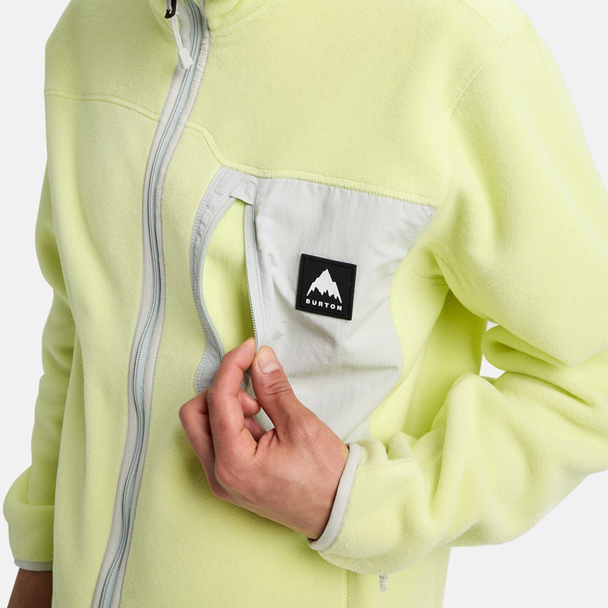 BURTON Cinder Fleece Full Zip - Glow Yellow Green