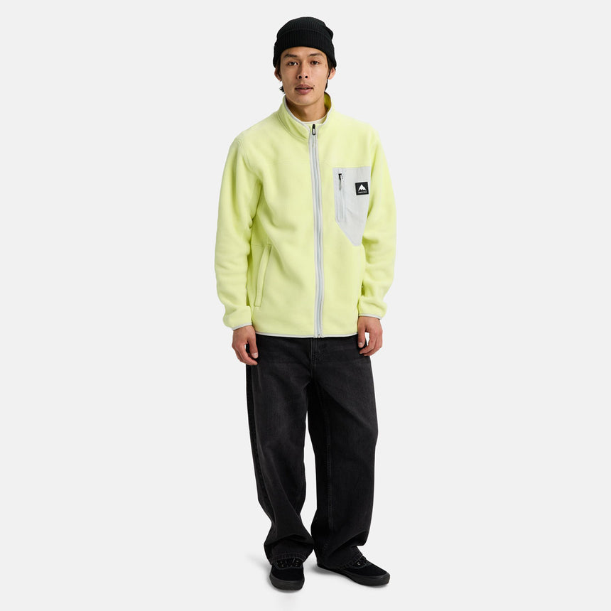 BURTON Cinder Fleece Full Zip - Glow Yellow Green