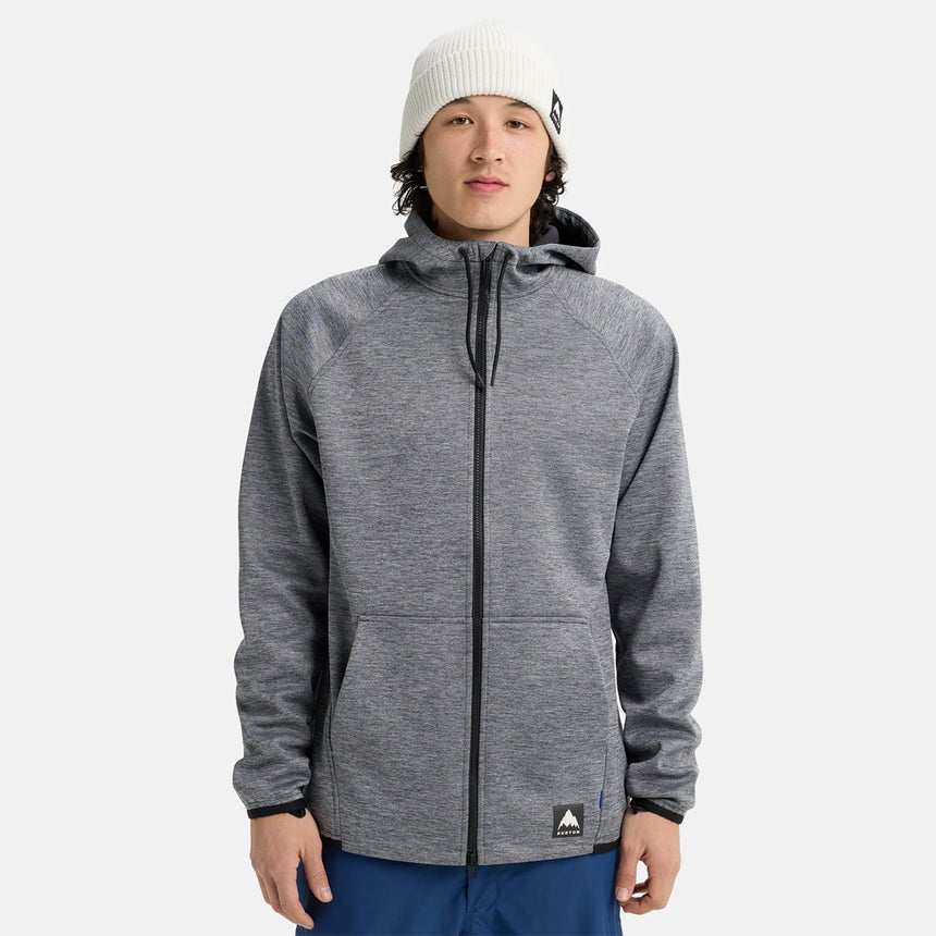 BURTON Crown Weatherproof Full Zip Hood - True Black Heather