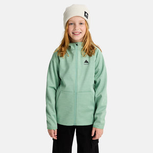 BURTON Kids' Crown Weatherproof Full Zip Hood - Soft Sage Heather