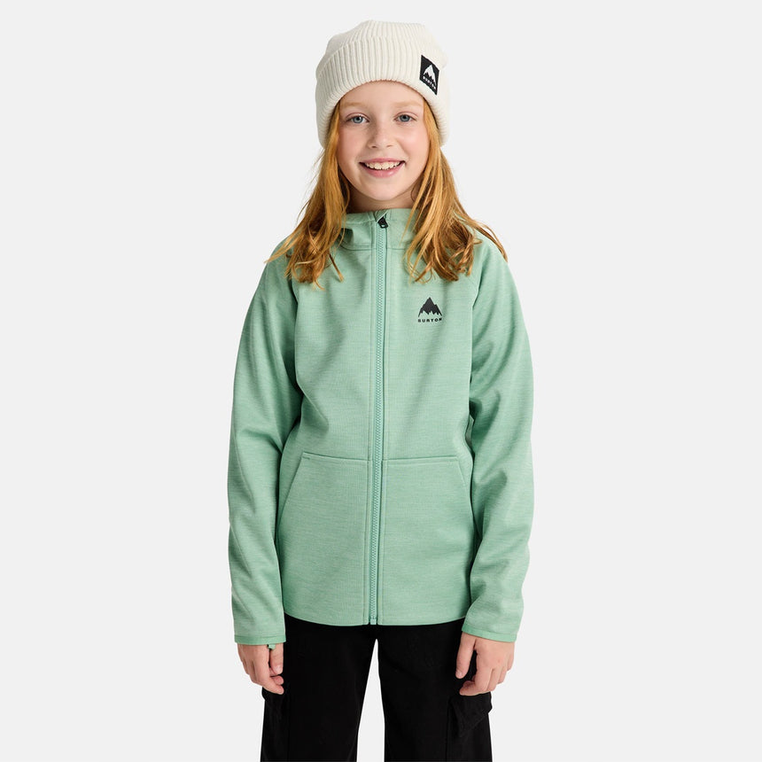 BURTON Kids' Crown Weatherproof Full Zip Hood - Soft Sage Heather