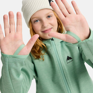 BURTON Kids' Crown Weatherproof Full Zip Hood - Soft Sage Heather