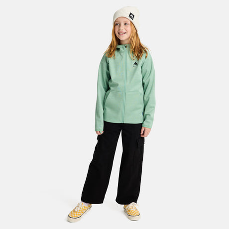 BURTON Kids' Crown Weatherproof Full Zip Hood - Soft Sage Heather