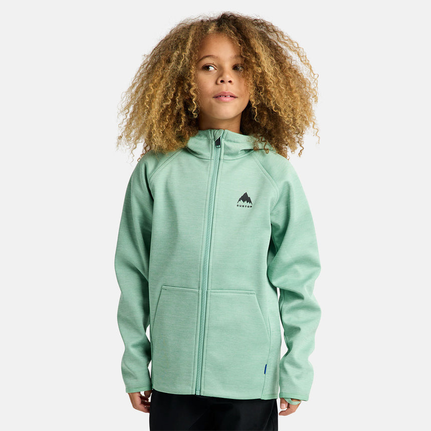 BURTON Kids' Crown Weatherproof Full Zip Hood - Soft Sage Heather