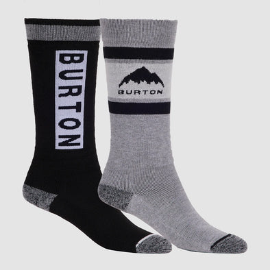 BURTON Kids' Midweight Weekend Sock 2-Pack - True Black